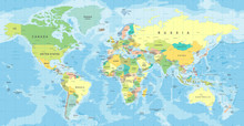 World Map Vector. Detailed Illustration Of Worldmap