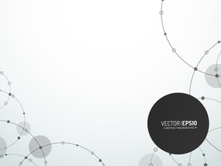 Leinwandbilder - Connected Lines and dots. Network sign. Vector illustration