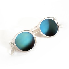 Fashionable sunglasses on a white background