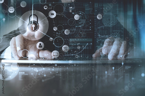 Fotomural cyber security internet and networking concept