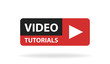 Online video tutorials education button. Play lesson concept. Vector illustration
