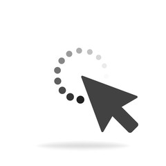 Poster - Computer mouse click cursor gray arrow icon. Vector illustration