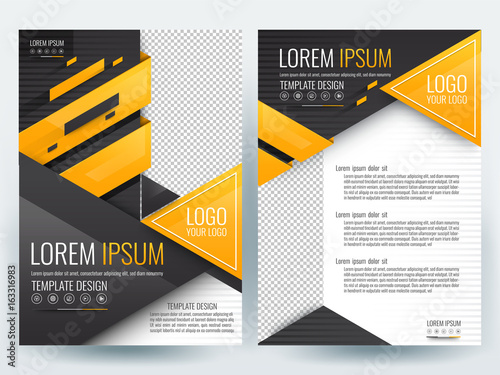 Brochure Template Design Flyer Background Booklet Annual Report Cover Layout Magazine Poster Corporate Profile Presentation Portfolio With Orange Gray Geometric In Size Vector Illustration Buy This Stock Vector And Explore