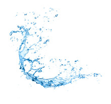Blue Water Splash Isolated On White Background
