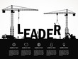 Crane and leader building. Infographic Template. Vector Illustration.
