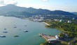 Langkawi eagle statue,Malaysia, view from the drone