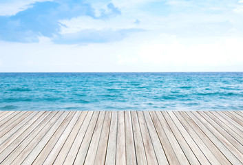 wooden terrace near the sea