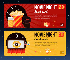 Sticker - Movie Night Horizontal Banners