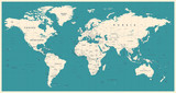 Fototapeta Mapy - World Map Vintage Vector. Detailed illustration of worldmap