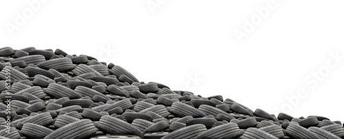 pile of old tires with white background © memorystockphoto