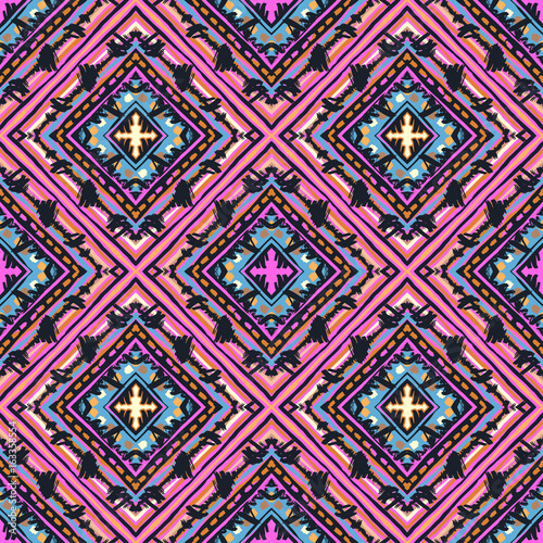 Stoffe zum Nähen Nahtlose Boho tribal Muster.