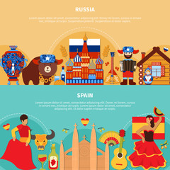 Poster - Russia Spain Travel Banners