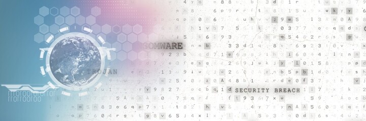 Poster - Globe interface with white smart tech transition