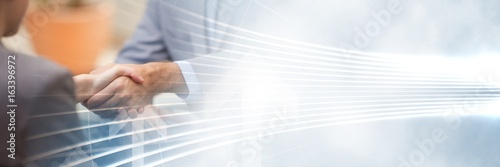Fotografía Business handshake with white interface transition