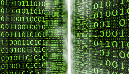 Poster - 3d symmetric binary code in green