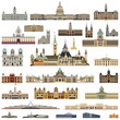 city halls, parliament houses and administrative buildings high detailed vector collection