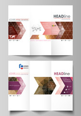 Poster - Beautiful background. Geometrical pattern in triangular style. Tri-fold brochure business templates on both sides. Easy editable abstract vector layout in flat design. Romantic couple kissing.