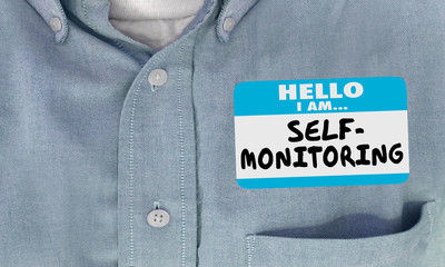 Self-Monitoring Hello Name Tag Sticker 3d Illustration