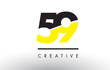59 Black and Yellow Number Logo Design.