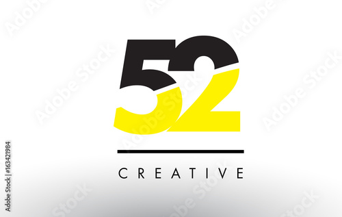Fotografía 52 Black and Yellow Number Logo Design.