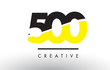 500 Black and Yellow Number Logo Design.