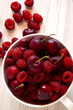 © 소연 김 - cherries and raspberries in the white bowl.