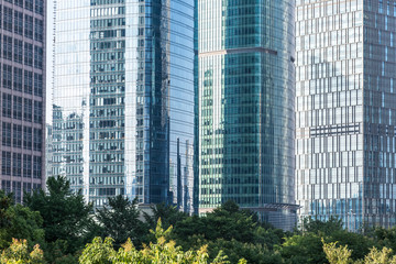 Wall Mural - detail shot of modern architecture facade,business concepts,in city of China.