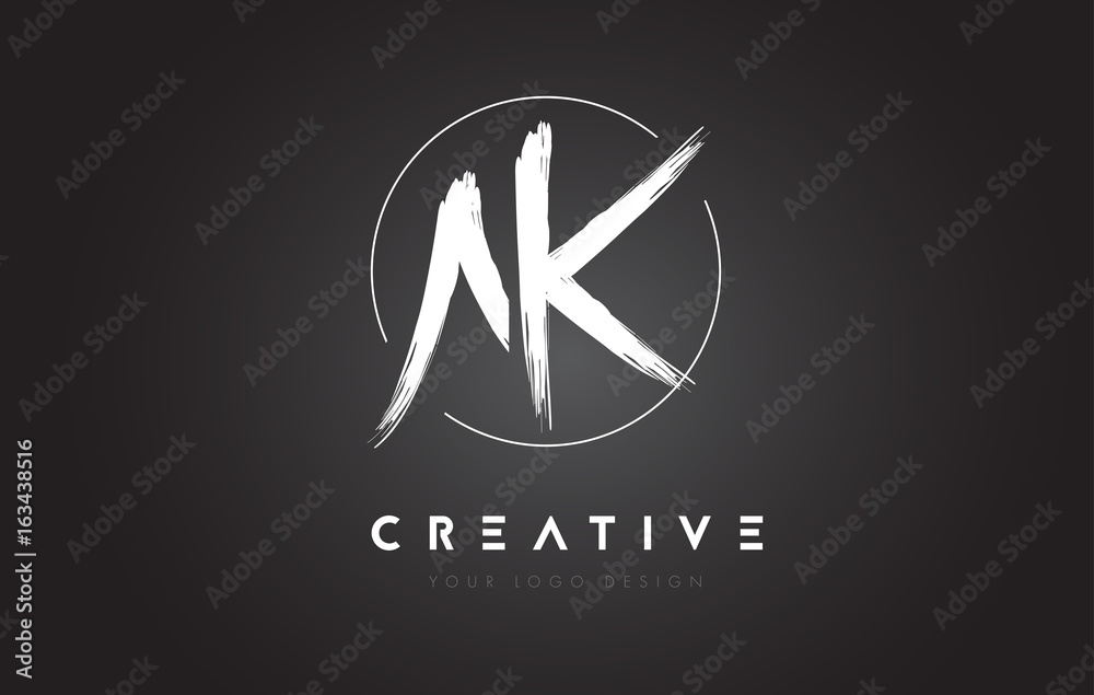 AK Brush Letter Logo Design. Artistic Handwritten Letters Logo Concept ...