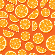 Orange Slices Seamless Pattern.