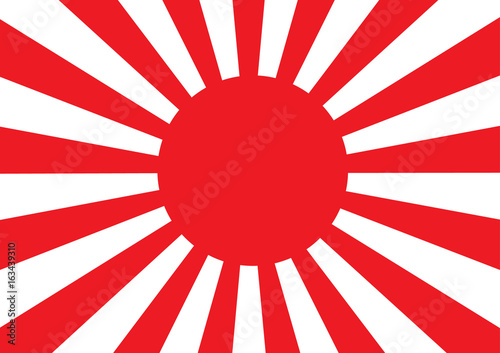 Plakat Japońska flaga marynarki wojennej - japońska flaga wektor - symbol wschodzącego słońca