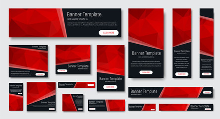 Poster - design of black banners of standard size