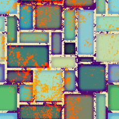 Aufkleber - Seamless background pattern. Abstract grunge geometric pattern.
