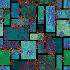 Poster - Seamless background pattern. Abstract grunge geometric pattern.
