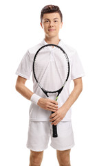 Sticker - Teenage tennis player holding a racket