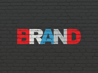 advertising concept: brand on wall background