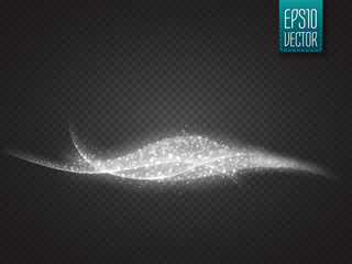 Poster - Abstract vector smooth wave with glow isolated on transparent background