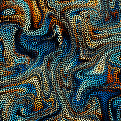 Fototapete - Mosaic art pattern of small circles. Polka dot pattern.