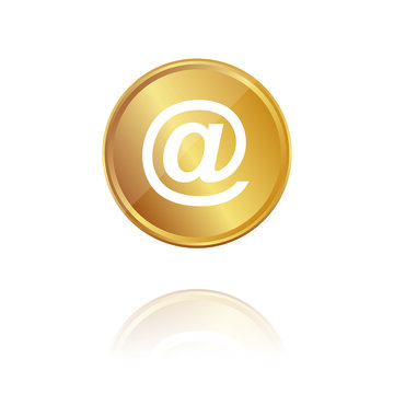 Email - Gold Münze mit Reflektion