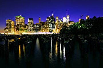 New York City at night.