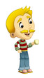 © honeyflavour - Cartoon man standing with a cup and drinking something - isolated illustration for children