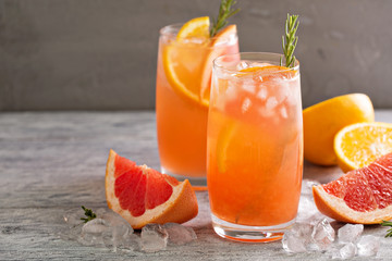 Wall Mural - Citrus cocktail with grapefruit and orange