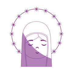 Virgin mary cartoon icon vector illustration graphic design