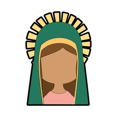 Virgin mary cartoon icon vector illustration graphic design