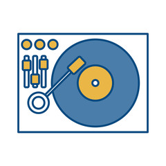 Canvas Print - dj turntable icon over white background vector illustration