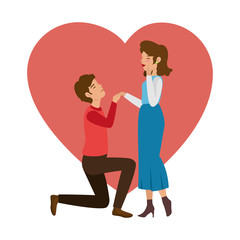 Sticker - Beautiful and romantic couple icon vector illustration graphic design