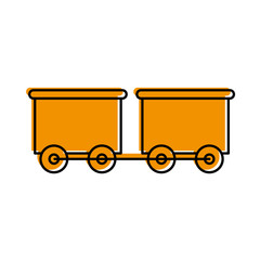 Sticker - train wagon toy isolated icon vector illustration design