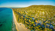 Aerial panoramic view of beautiful Mornington Peninsula coastline near Rosebud and Arthurs Seat. Melbourne, Australia