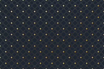 Poster - Golden texture. Geometric edged pattern with connected lines and dots. Lines plexus circles. Graphic background connectivity. Modern stylish backdrop for your design. Vector illustration.