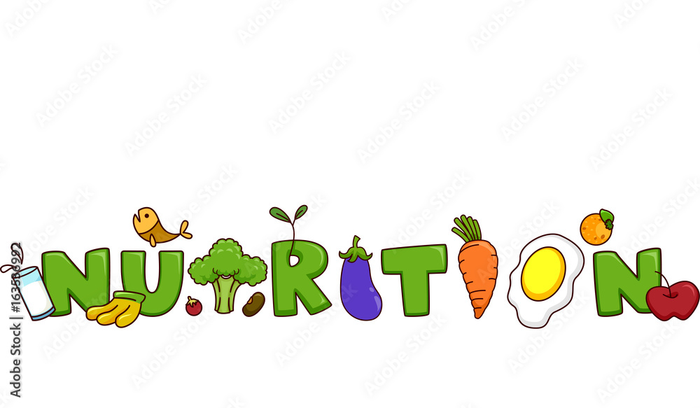 Nutrition Lettering Design Illustration Stock Vector | Adobe Stock