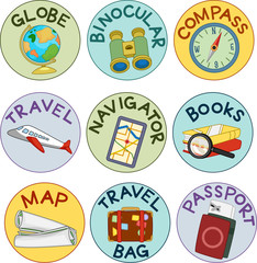 Poster - Geography Travel Sticker Labels Illustration